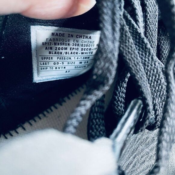 Nike Air Zoom Epic Deco Luxe Shoes Black White SAMPLE PROMO Mens Size 9 US 42.5 - Picture 9 of 9